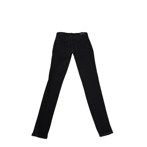 American Eagle The Dream Jean Super Skinny High Waisted Black Denim 6 Long - Picture 3 of 8